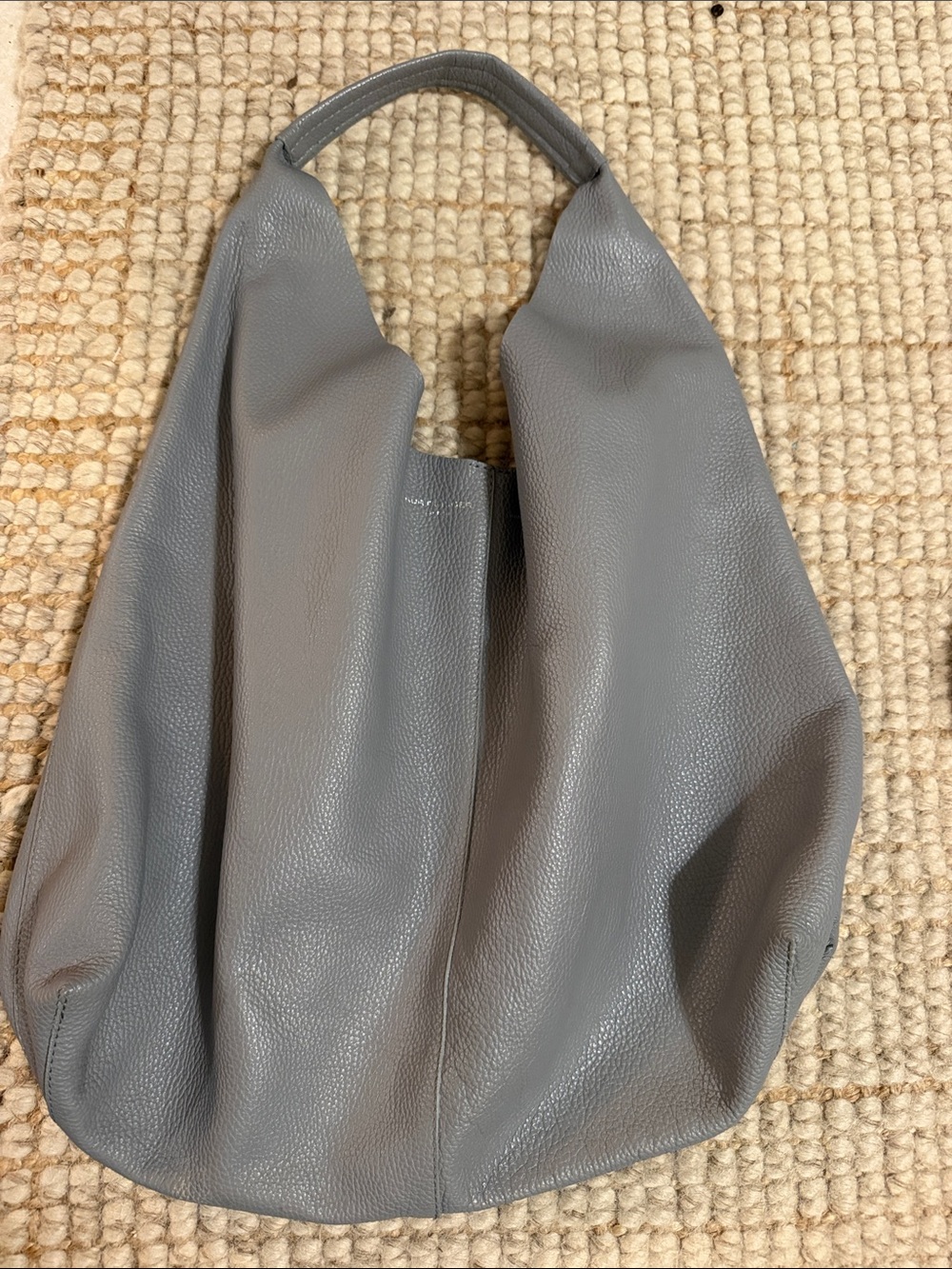 Kurt Geiger Gray Pebbled Leather Hobo Shoulder Bag